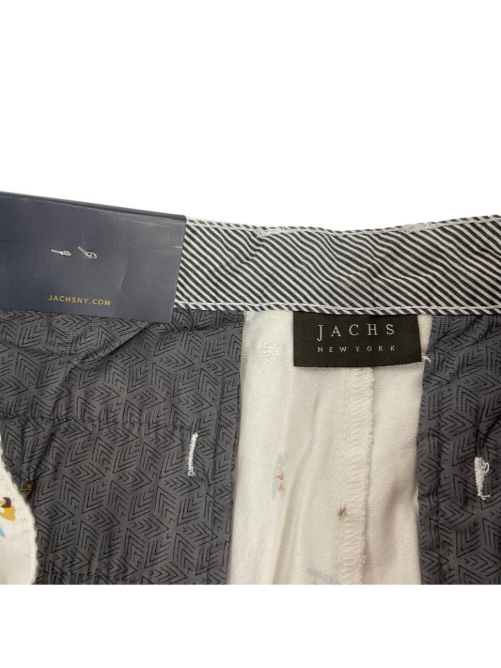 Jachs New York Chino Shorts Men's Sz 33 White Surfer Bleeker Fit Flat Frt $40Nwt - Picture 2 of 10